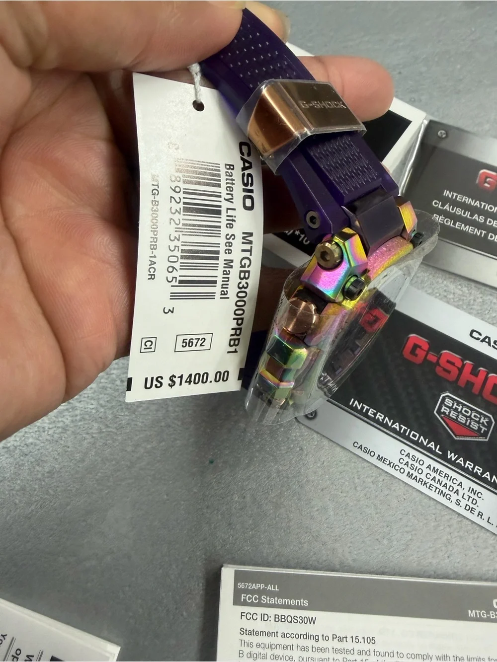 G-Shock MT-G Iridescent Bezel with Purple Strap Men’s Watch